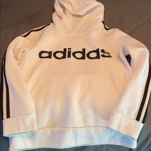 Kids adidas hoodie in white and black 11-12